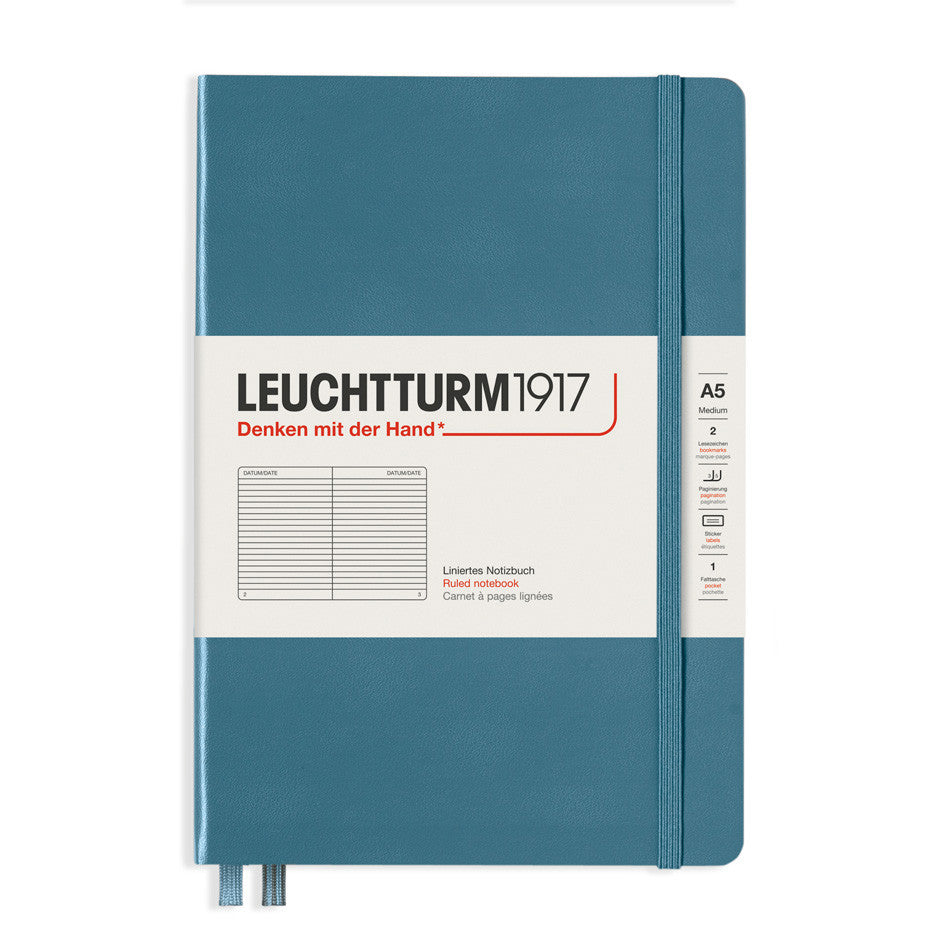 Leuchtturm1917 Hardcover Notebook Medium Ruled Stone Blue