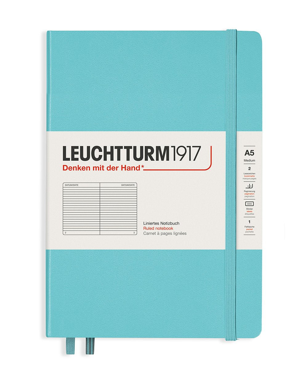 Leuchtturm1917 A5 Softcover Notebook Ruled Aquamarine