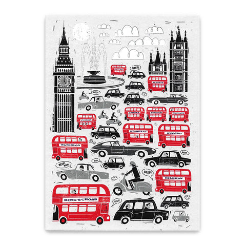 London Traffic Postcard