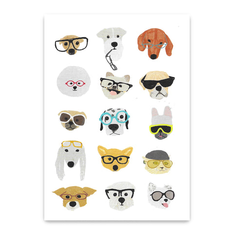 Dogs In Glasses Postcard