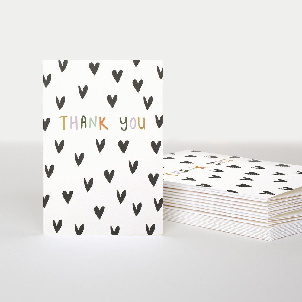 Scattered Hearts Thank you Notecards Pack