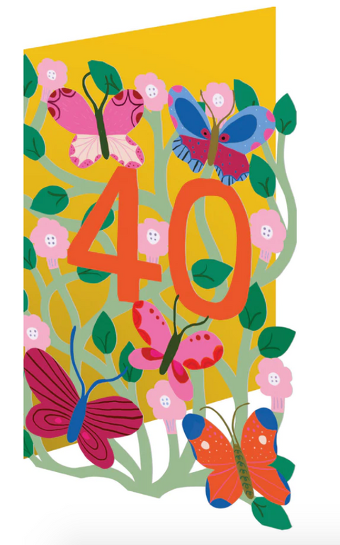 40th Lasercut Birthday Card