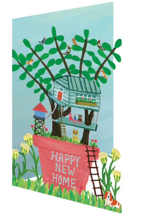 Treehouse New Home Lasercut Greetings Card