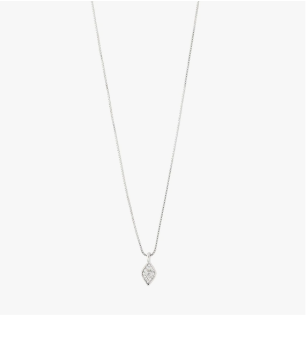 SINCERITY Crystal Pendant Necklace Silver-Plated