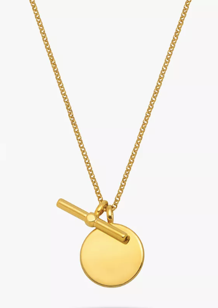 Estella Bartlett Double Charm Disc and T-Bar Necklace