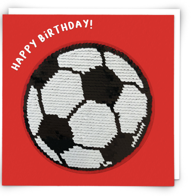 Football Sequin Patch Birthday Card