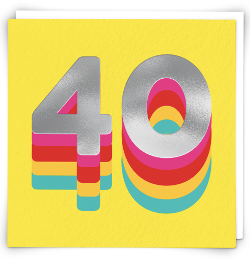 Rainbow Age 40 Birthday Card