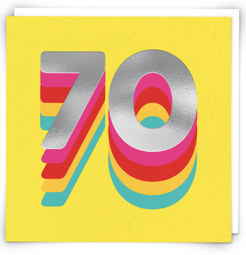 Rainbow Age 70 Birthday Card