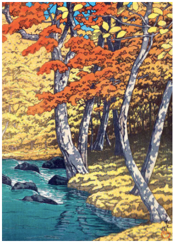 Autumn At Oirase Greetings Card