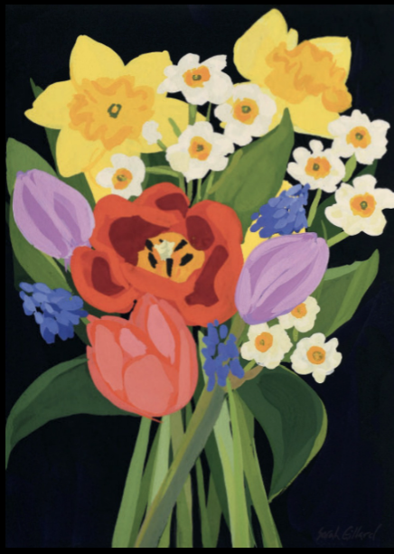 Daffodils And Tulips Greetings Card