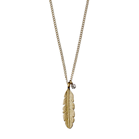 Lauren Boho Feather Gold Plated Necklace