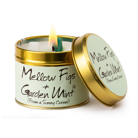 Lily Flame Mellow Figs and Garden Mint Scented Tin Candle