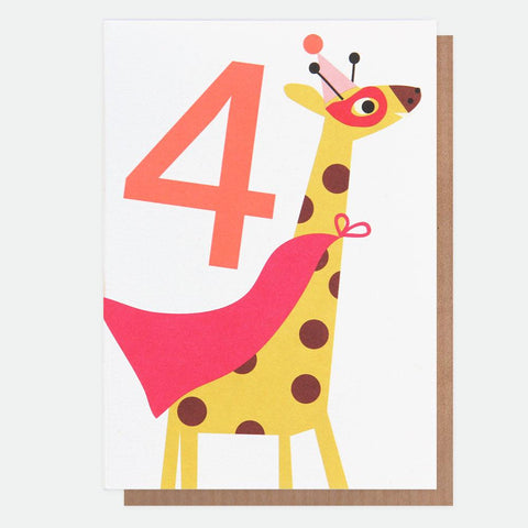 Giraffe Superhero 4th Birthday