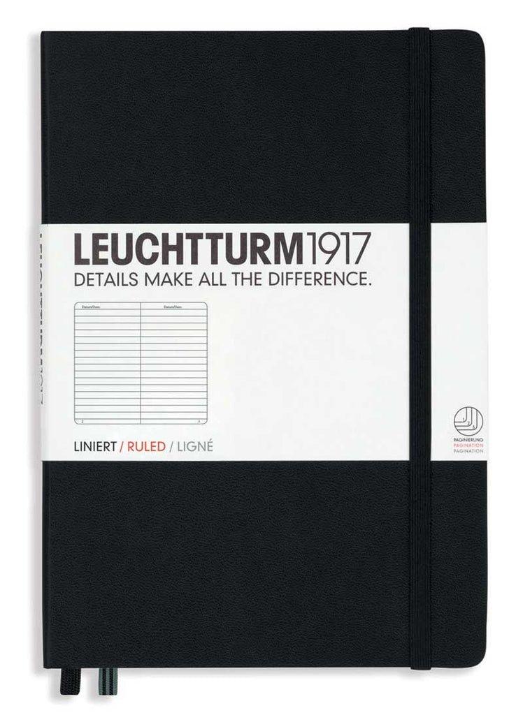 Leuchtturm1917 Hardcover Notebook Medium Ruled Black
