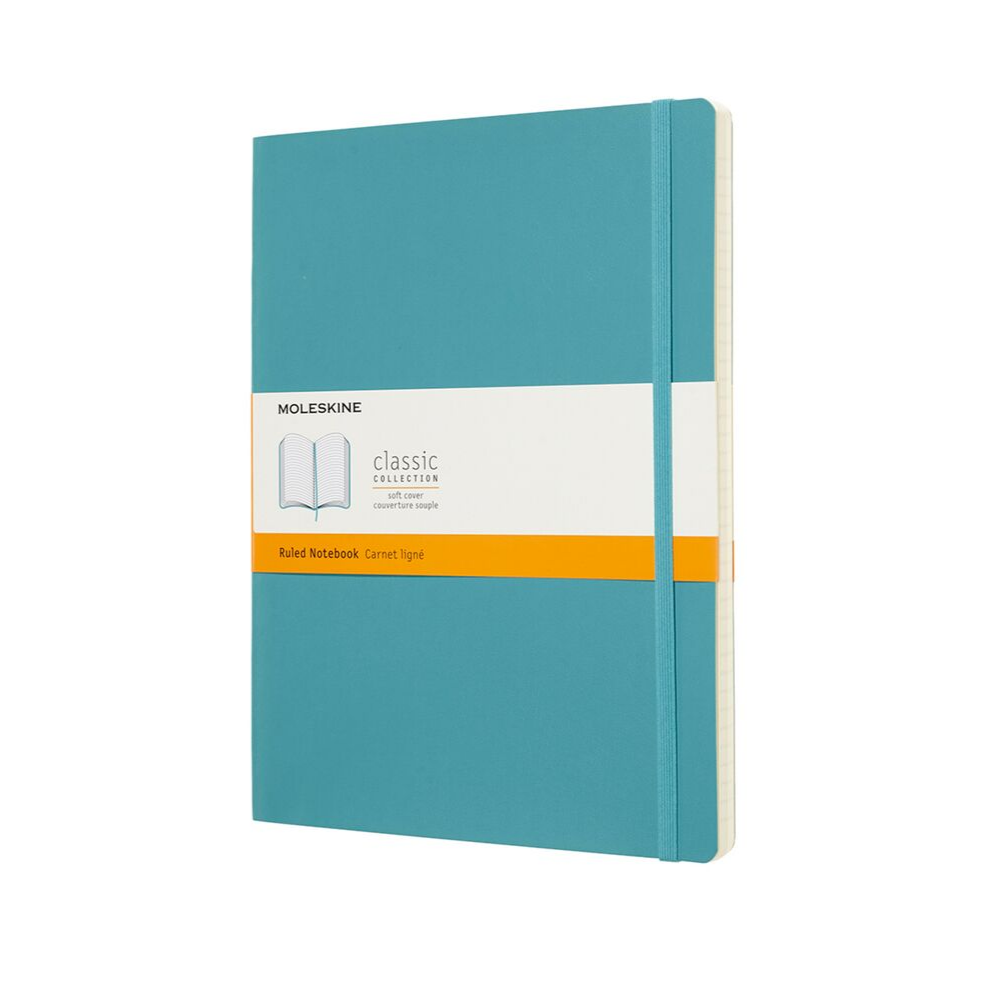 Moleskine XL Soft Cover Reef Blue Ruled Notebook