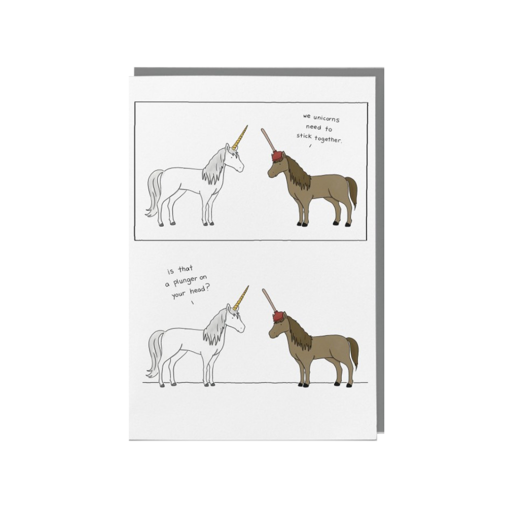 Unicorns Need to Stick Together Card