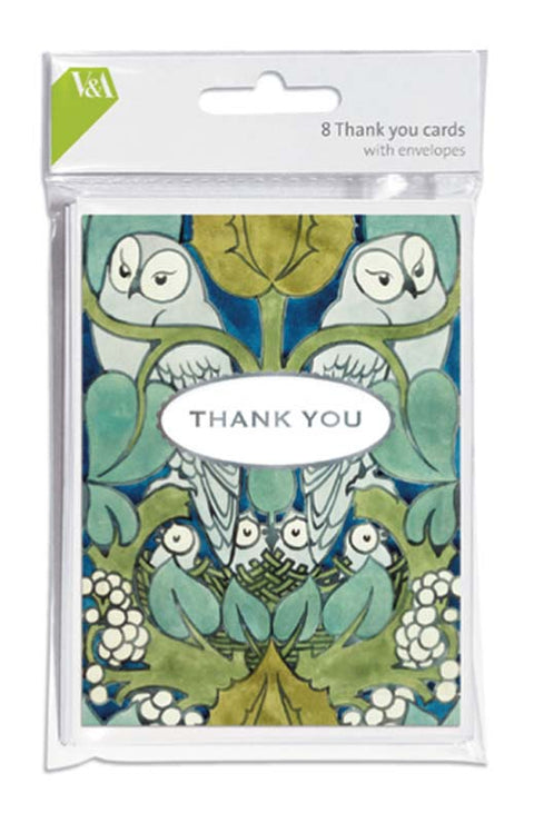 Owl Textile Thank You Cards
